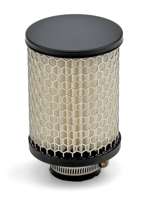 Air Filter Element - Round - 3 in Diameter - 4 in Tall - Wire Mesh Included - Paper - White - Dirt Kart - Each