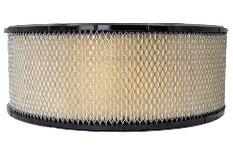 Air Filter Element - Round - 14 in Diameter - 5.25 in Tall - Wire Mesh Included - Paper - White - Universal - Each