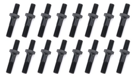 Rocker Arm Stud - 7/16-14 in Base Thread - 7/16-20 in Top Thread - 1.750 in Long - Steel - Black Oxide - Big Block Chevy - Set of 16