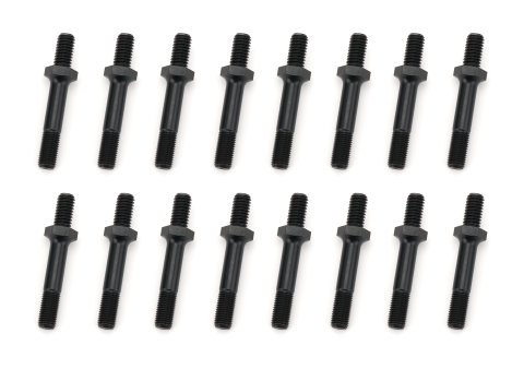 Rocker Arm Stud - 7/16-14 in Base Thread - 7/16-20 in Top Thread - 2.350 in Long - Steel - Black Oxide - Big Block Chevy - Set of 16