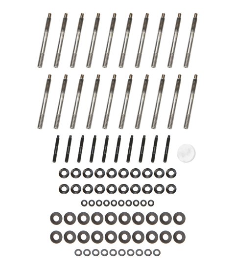 Cylinder Head Stud Kit - TorqueMaster Series - 12 Point Nuts - Stainless - Natural - GM LS-Series - Kit
