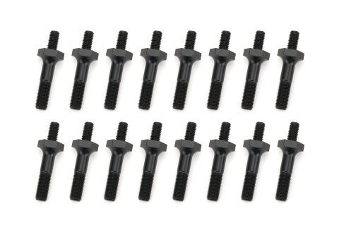 Rocker Arm Stud - 8 mm x 1.25 in Base Thread - 3/8-24 in Top Thread - 1.750 in Stud Length - Steel - Black Oxide - GM LS-Series - Set of 16