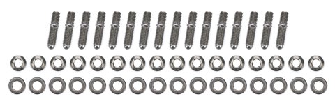 Header Stud - 8 mm x 1.25 Thread - 12 Point Nuts - Steel - Stainless - Natural - Mopar 426 Hemi - Set of 16