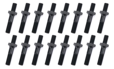 Rocker Arm Stud - 7/16-14 in Base - 7/16-20 in Top Thread - 1.900 in Overall Length - Steel - Black Oxide - Small Block Ford - Set of 16