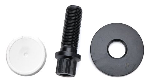 Harmonic Balancer Bolt - 5/8-18 in Thread - 1.800 in Long - 5/8 in 12 point Head - Washer Included - Steel - Black Oxide - Small Block Ford - Each