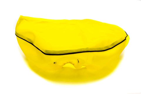 Air Filter Wrap - Pre Filter - Round - 14 in Diameter - 4 in Tall - Top - Outerwears Logo - Polyester - Yellow - Each