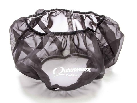 Air Filter Wrap - Pre Filter - Round - 14 in Diameter - 6 in Tall - Outerwears Logo - Polyester - Black - Each