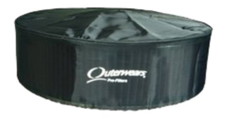 Air Filter Wrap - Pre Filter - Round - 11 in Diameter - 6 in Tall - Outerwears Logo - Polyester - Black - Each