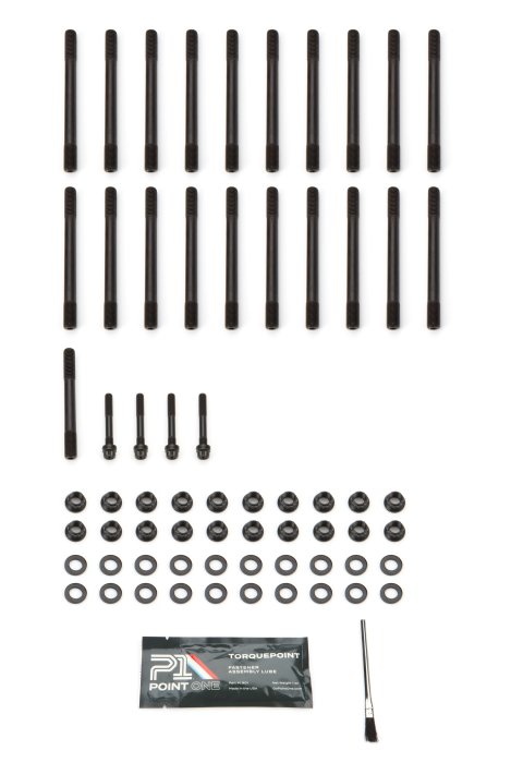 Cylinder Head Stud Kit - 12 Point Nuts - Steel - Black Oxide - GM LT-Series - Kit