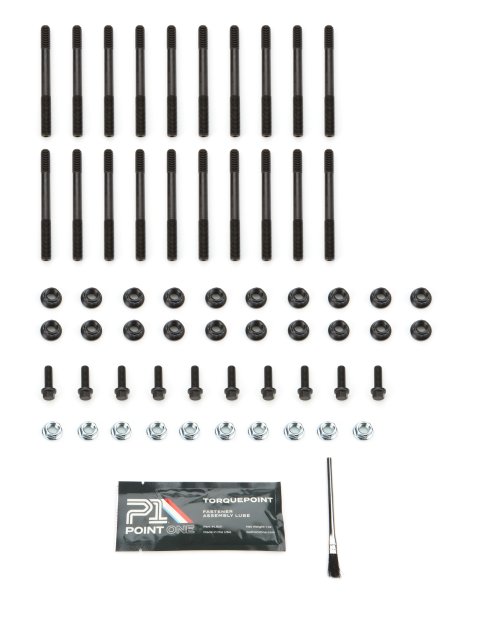Main Stud Kit - 12 Point Nuts - 4-Bolt Mains - Steel - Black Oxide - GM LS-Series - Kit
