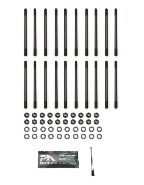 Cylinder Head Stud Kit - 12 Point Nuts - Steel - Black Oxide - Ford Coyote - Kit