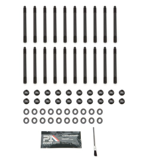 Cylinder Head Stud Kit - 12 Point Nuts - Steel - Black Oxide - Ford Godzilla - Kit