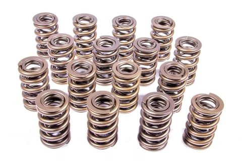Valve Spring - 1200 Series Circle Track - Dual Spring - 540 lb/in Spring Rate - 1.100 in Coil Bind - 1.244 in OD - Set of 16
