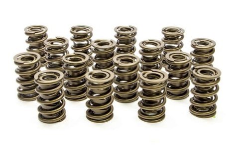 Valve Spring - 1200 Series Circle Track - Dual Spring / Damper - 500 lb/in Spring Rate - 1.130 in Coil Bind - 1.539 in OD - Set of 16