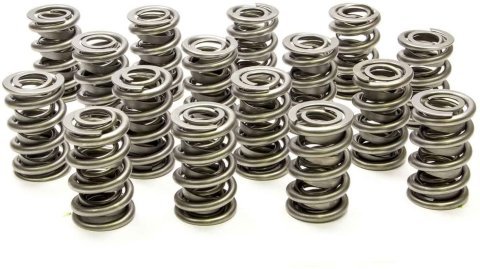 Valve Spring - 1300 Series Circle Track - Dual Spring / Damper - 663 lb/in Spring Rate - 1.150 in Coil Bind - 1.550 in OD - Set of 16