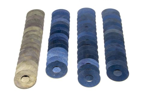 Valve Spring Shim - 0.015 / 0.020 / 0.030 / 0.050 in Thick - 1.500 in OD - 0.570 in ID - Steel - Kit