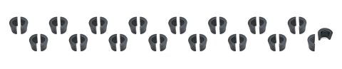 Valve Lock - 8 Degree - 11/32 in Valve Stem - 0.050 in More Height - Steel - Black Oxide - Set of 16