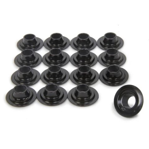 Valve Spring Retainer - 300 Series - 10 Degree - 0.990 in / 0.700 in OD Steps - 1.374 in Dual Spring - Chromoly - Set of 16