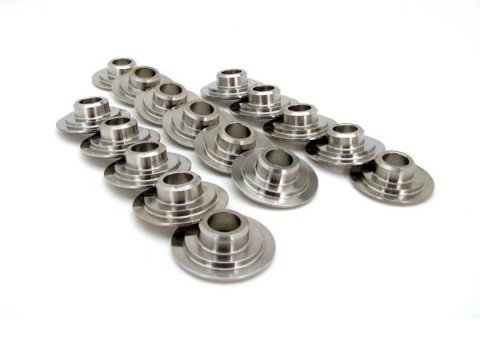 Valve Spring Retainer - 500 Series - 10 Degree - 1.110 in / 0.710 in OD Steps - Dual Spring - Titanium - Set of 16
