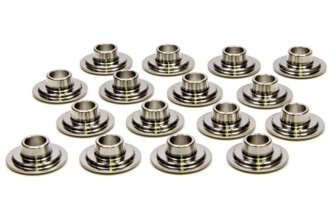 Valve Spring Retainer - 500 Series - 8 Degree - 1.090 in / 0.695 in OD Steps - Dual Spring - Titanium - Set of 16