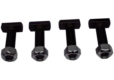 T-Bolt - 3/8-24 in Thread - 1.375 in Long - Steel - Black Oxide - Backing Plate - Ford 9 in - Set of 4
