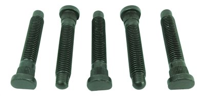 Wheel Stud - 5/8-11 in Thread - 3.75 in Long - Press-In - Steel - Black Oxide - Set of 5