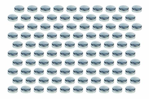 Freeze Plug - 1-5/8 in - Steel - Zinc Oxide - Universal - Set of 100