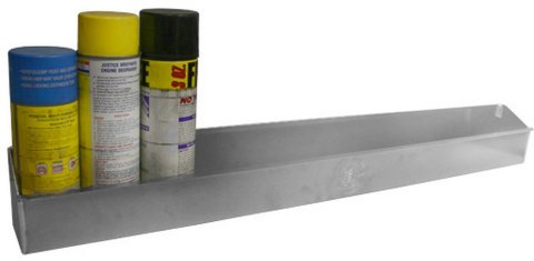 Aerosol Can Holder - 32.5 in Long - 2.75 in Deep - 12 Can Capacity - Aluminum - Natural - Each