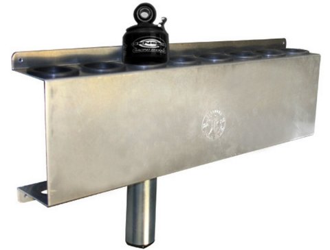 Shock Rack - Genesis - 25 in Long x 7 in Tall x 3.75 in Deep - 8 Shock Capacity - Aluminum - Natural - 2 in Diameter Shocks - Each