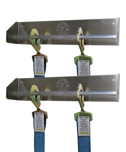 Tie Down Hanger - Wall Mount - 18 x 3.25 in - Aluminum - Natural - Pair