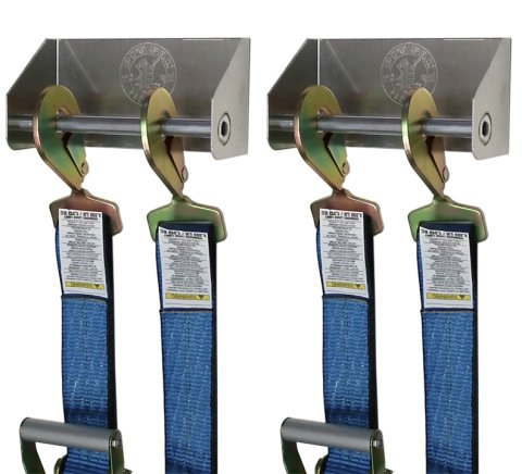 Tie Down Hanger - Wall Mount - 8 x 3.25 x 4 in - Aluminum - Natural - Pair