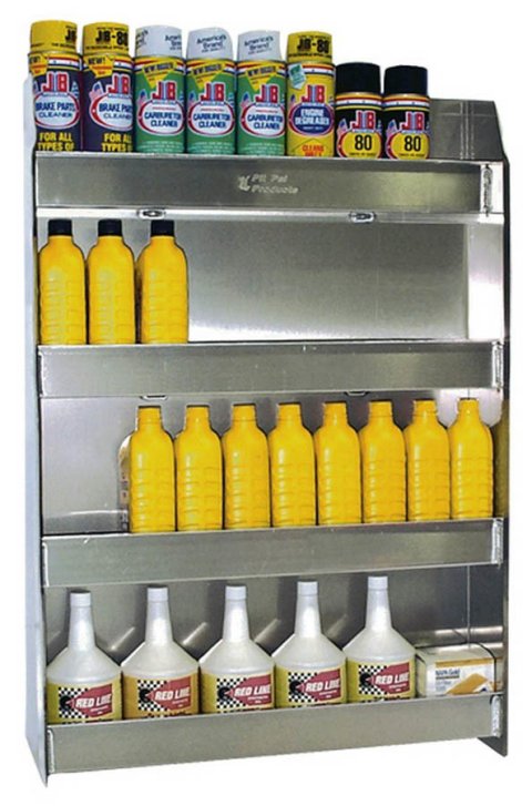 Oil Shelf - Wall Mount - 4 Shelf - 24.5 x 36 x 5.5 in - Aluminum - Natural - Each