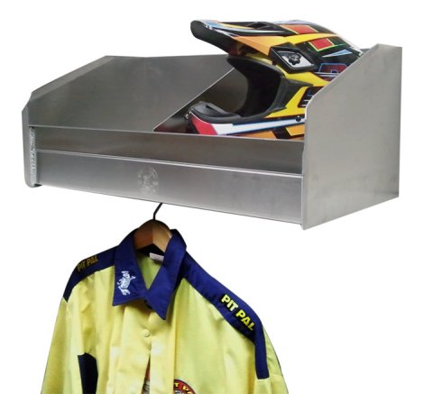 Helmet Shelf - 2 Bay - 28.5 x 12 x 15 in - Aluminum - Natural - Each