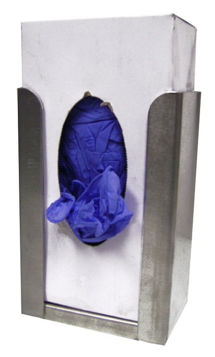 Disposable Gloves Box Holder - Wall Mount - 5.25 x 8 x 3.75 in - Aluminum - Natural - Each
