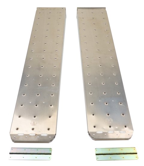Trailer Ramp - 4 in Height - 72 in Long - 14 in Wide - 2 Degree Incline - Aluminum - Natural - Pair