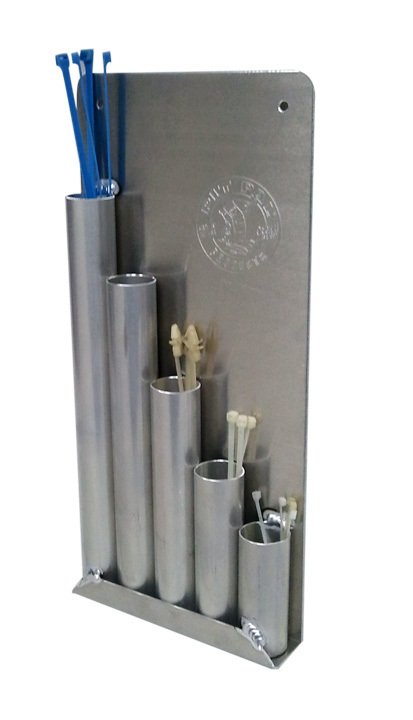 Cable Tie Holder - Wall Mount - 5 Compartments - 6.5 x 14 in - Aluminum - Natural - Each