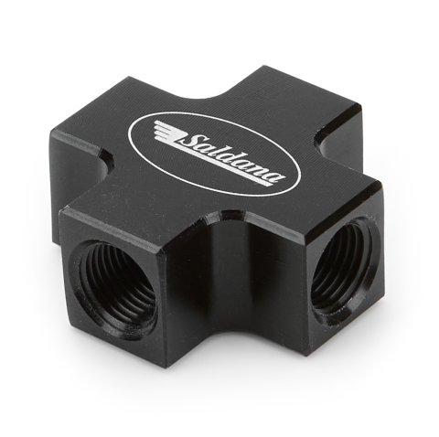 Fitting - Manifold - Four 3/8-24 in Female Ports - Aluminum - Black Anodized - Valve Cover Oilers - Each