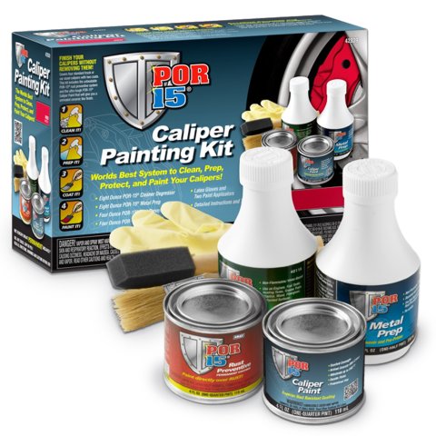 Brake Caliper Paint Kit - Cleaner / Metal Prep / Paint / Rust Preventive - Red - Kit