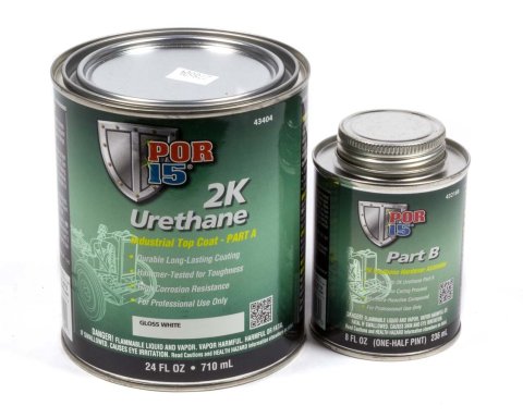 Paint - 2K Urethane - 8 oz Can Activator Included - 24 oz Can Urethane - Gloss White - Kit