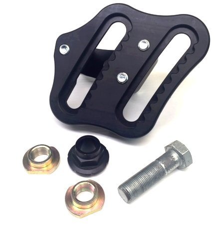 Panhard Bar Bracket - 2 x 2 in Mount - Bolt-On - Double Adjustable - Aluminum - Black Anodized - Each