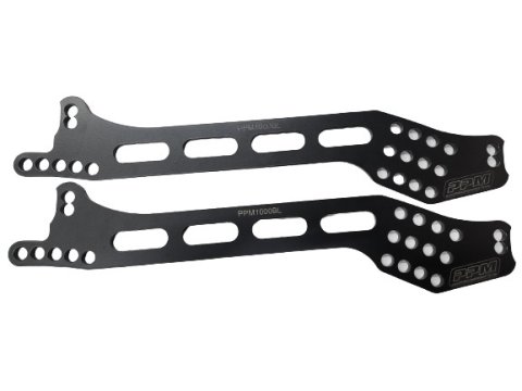 Four Link Bracket - Chassis Bracket - Driver Side - Double Slot - Aluminum - Black Powder Coat - Longhorn Chassis - Pair