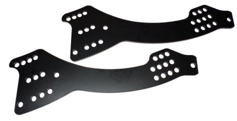 Four Link Bracket - Chassis Bracket - Driver Side - Double Slot - Aluminum - Black Powder Coat - Longhorn Chassis - Pair
