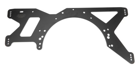 Motor Plate - Mid - 0.25 in Thick - Aluminum - Black Powder Coat - Small Block Chevy / Small Block Ford - Rocket Chassis 2018 - Each