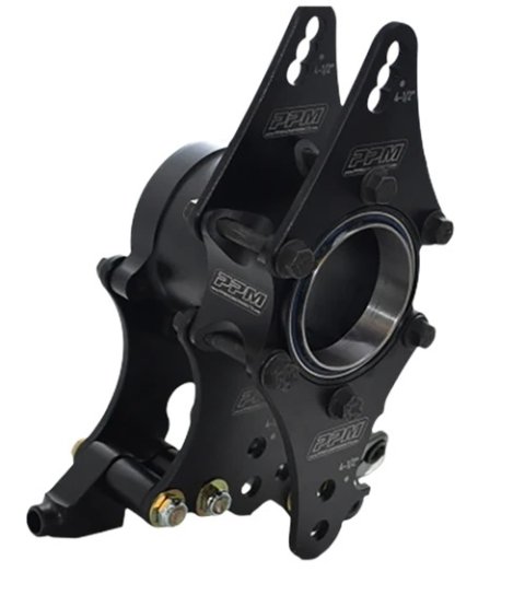 Birdcage - Driver Side - 3.000 in ID Bearing - Double Bearing - Axle Clamps Included - Aluminum - Black Anodized - Longhorn Chassis - Each