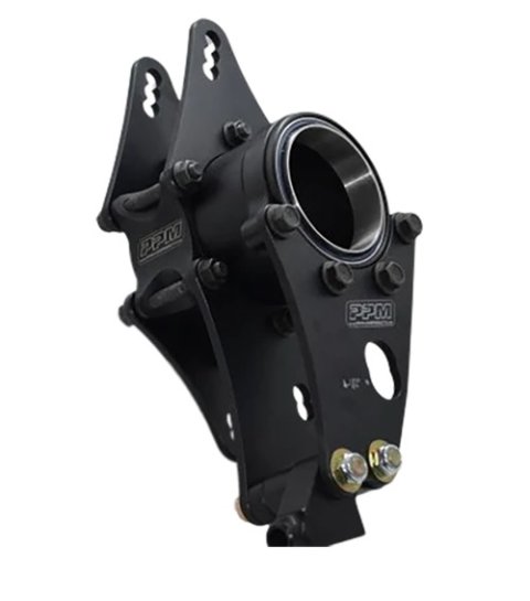 Birdcage - Passenger Side - 3.000 in ID Bearing - Double Bearing - Axle Clamps Included - Aluminum - Black Anodized - Longhorn Chassis - Each