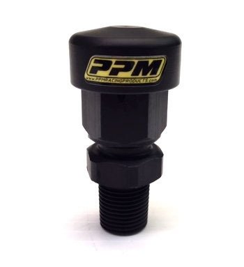Rear Axle Assembly Vent Fitting - Straight - 3/8 in NPT Male - Aluminum - Black Anodized - Quick Change - Each