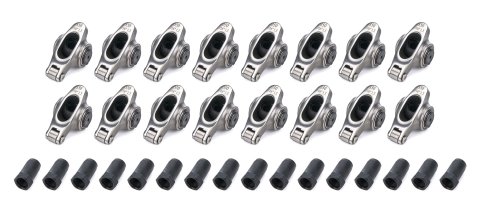 Rocker Arm - Platinum Pro Series - 7/16 in Stud Mount - 1.50 Ratio - Full Roller - Stainless - Natural - Small Block Chevy - Set of 16