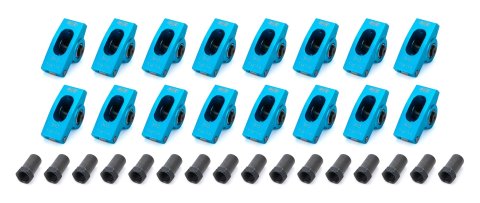 Rocker Arm - Pro Billet - 7/16 in Stud Mount - 1.60 Ratio - Full Roller - Aluminum - Blue Anodized - Various Applications - Set of 16