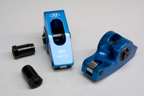 Rocker Arm - Pro Billet - 7/16 in Stud Mount - 1.70 Ratio - Full Roller - Aluminum - Blue Anodized - Big Block Chevy - Set of 16