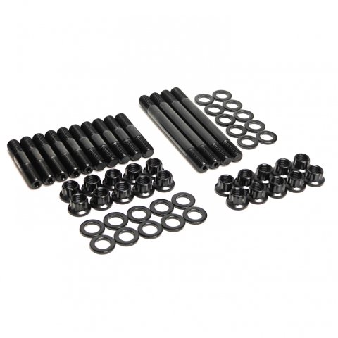 Cylinder Head Stud Kit - 12 Point Nuts - Chromoly - Black Oxide - Small Block Mopar - Kit